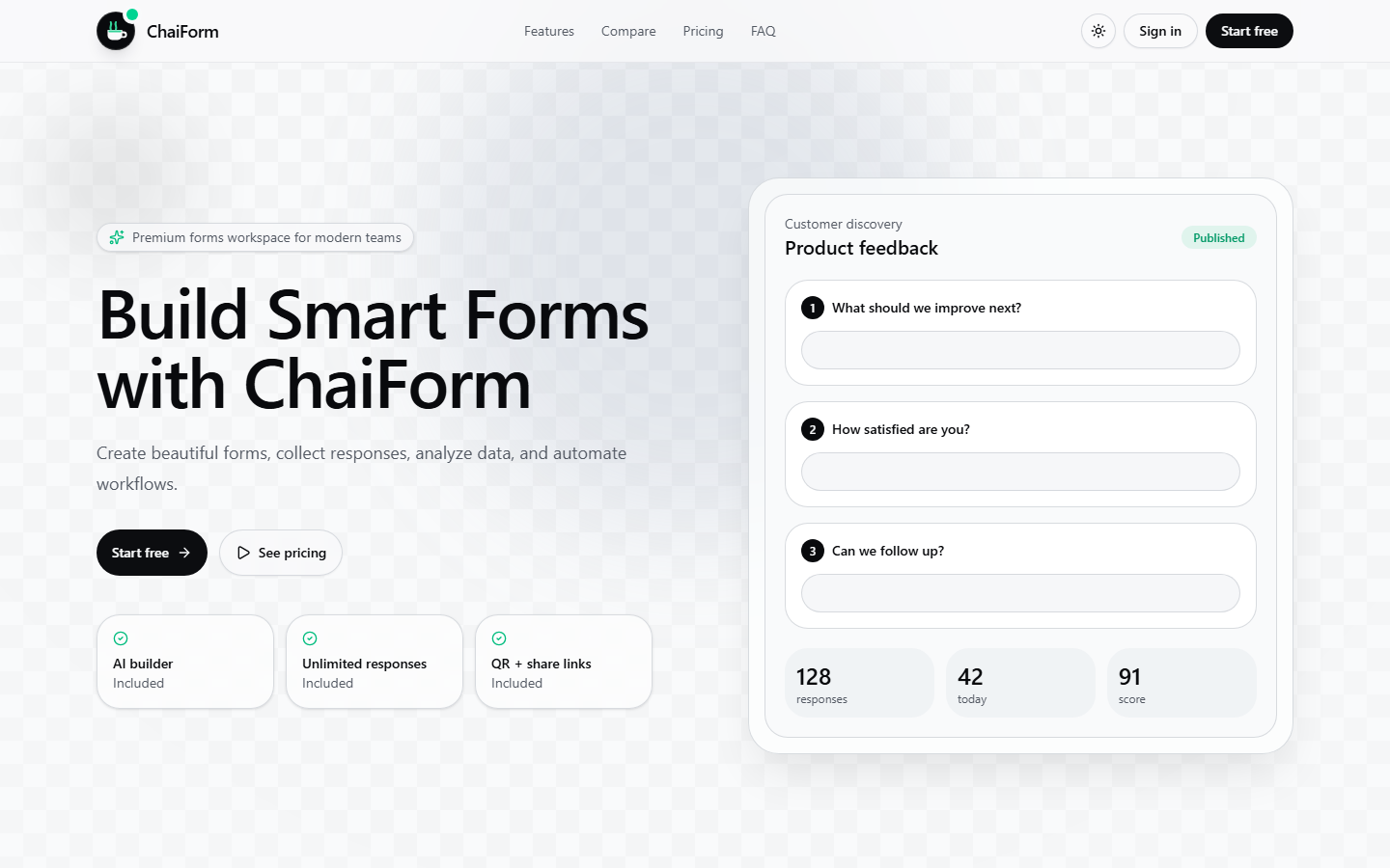 ChaiForm hover preview